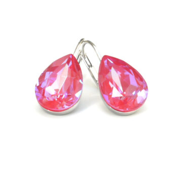 Teardrop Crystal - Royal Red Delite / Silver