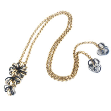 Aluminium Jewellery Chain 22 Necklace (Long Tie) -  Black /Gold