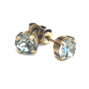 Swarovski Crystal Small Studs - Black Diamond / Gold