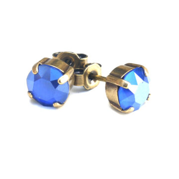 Swarovski Crystal Small Studs - Royal Blue / Gold