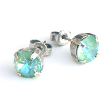Swarovski Crystal Small Studs - Silky Sage / Silver