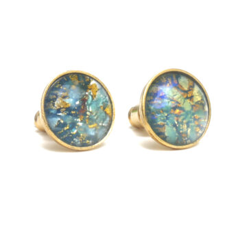 Bohemia Stud Earrings Col 25 (Blue-green)/g