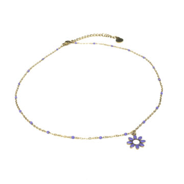 Anartxy Enamel Daisy Pendant - Purple