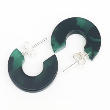 Cellulose Acetate Chunky Hoops - Green Marble