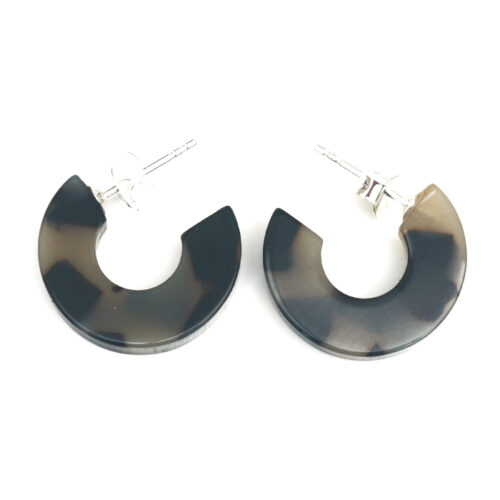 Cellulose Acetate chunky Hoops - Carey Grey - Image 2
