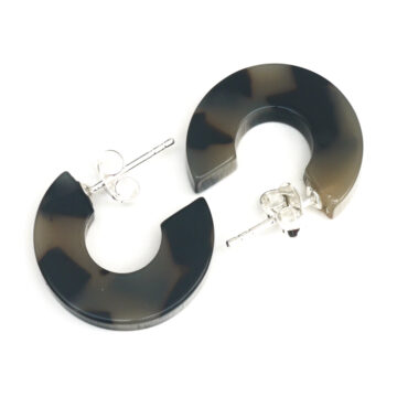 Cellulose Acetate chunky Hoops - Carey Grey