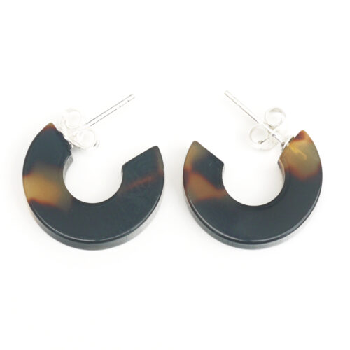 Cellulose Acetate Chunky Hoops - Tortoiseshell - Image 3