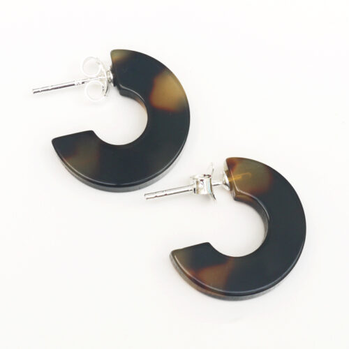 Cellulose Acetate Chunky Hoops - Tortoiseshell - Image 2