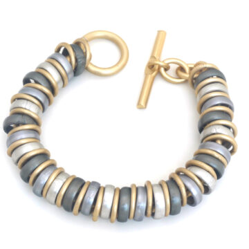 Aluminium Jewellery RRG Bracelet (Large Tube) - Anthracite/Matt Gold