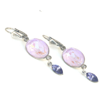 Swarovski Crystal Double Drop - Lavender Delite / Silver