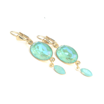 Swarovski Crystal Double Drop - Silky Sage Delite/Gold