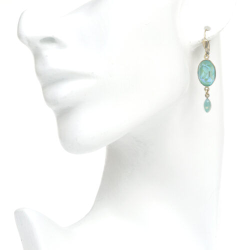 Swarovski Crystal Double Drop - Silky Sage Delite/Gold - Image 2