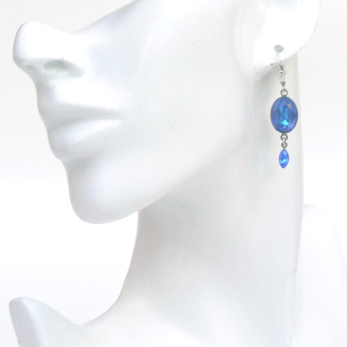Swarovski Crystal Double Drop - Royal Blue Delite / Silver - Image 2