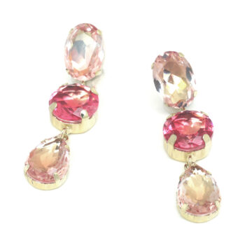 Crystal Party Earrings - Blush Mix / Gold