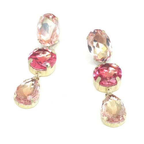 Crystal Party Earrings - Blush Mix / Gold