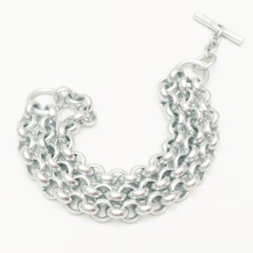 Aluminium Jewellery Chain 2 Bracelet - Matt Silver