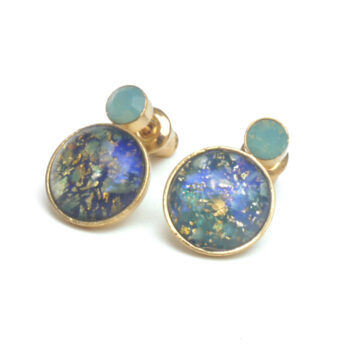 Bohemia Stud-Drop Earrings Col 25 (blue-green)/g