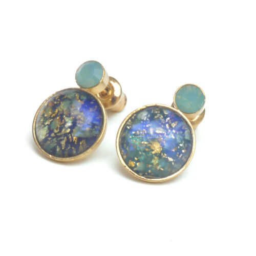 Bohemia Stud-Drop Earrings Col 25 (blue-green)/g