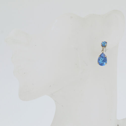 2-part Crystal Drop - Royal Blue Delite / Gold - Image 2
