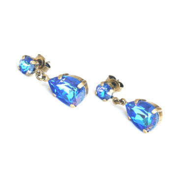 2-part Crystal Drop - Royal Blue Delite / Gold