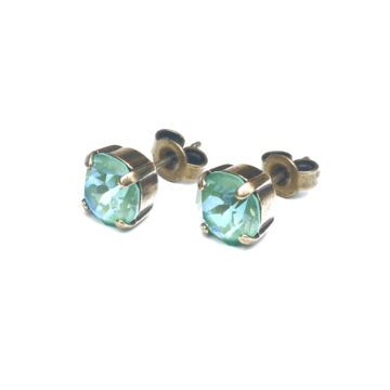 Swarovski Crystal Small Studs - Silky Sage / Gold