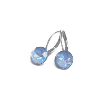 Small Swarovski Drop Earrings - Ocean Delite / Silver