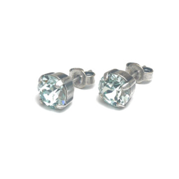 Swarovski Crystal Small Studs - Light Azure / Silver