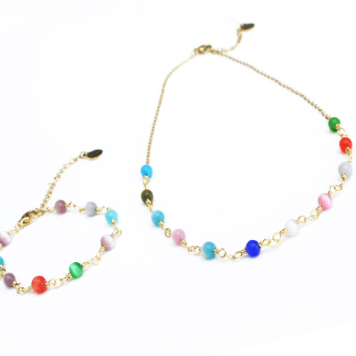 Anartxy Catseye Bead Necklace - Multicolour - Image 3