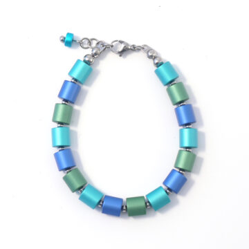 Mooi Cylinder Bead Aluminium Bracelet - Marine Mix