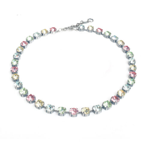 Swarovski Crystal Necklace - Pastel Mix / Silver