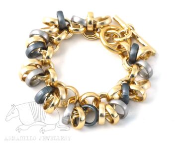 Aluminium Jewellery Chain 12 Bracelet ( Large Loop) - Anthracite/Gold