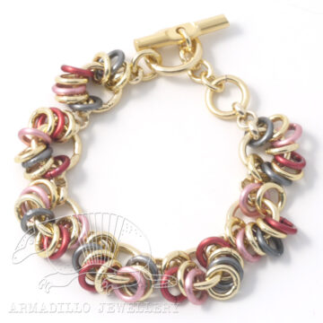 Aluminium Jewellery Chain 15 Bracelet (Small Loop) - Rose Anthracite/ Gold