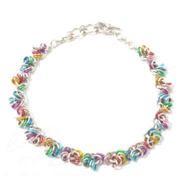 Aluminium Jewellery Chain 15 (Small Loop) Necklace - Matt Multicolour/silver