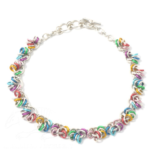 Aluminium Jewellery Chain 15 (Small Loop) Necklace - Matt Multicolour/silver
