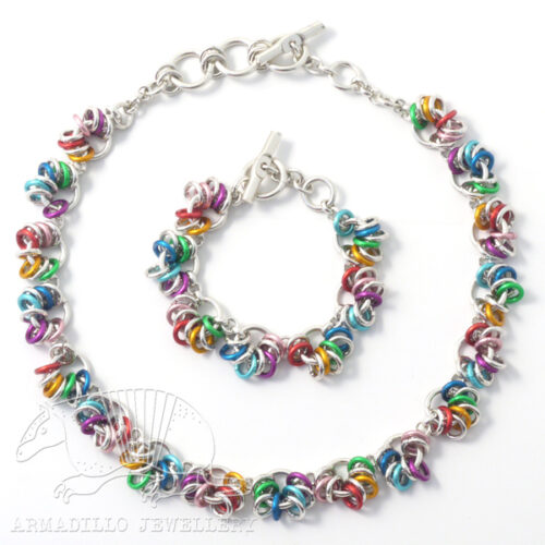 Aluminium Jewellery Chain 15 (Small Loop) Necklace - Matt Multicolour/silver - Image 2