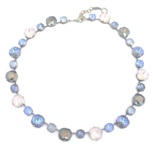 Large Swarovski Crystal Necklace - Serene Ocean  / Gold