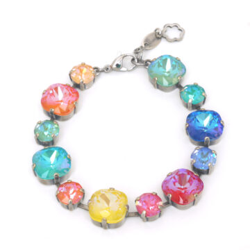 Large Swarovski Crystal Bracelet - Multicolour Delite / Silver