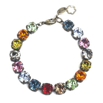 Swarovski Crystal Bracelet - Deep Multicolour / Gold