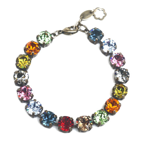 Swarovski Crystal Bracelet - Deep Multicolour / Gold
