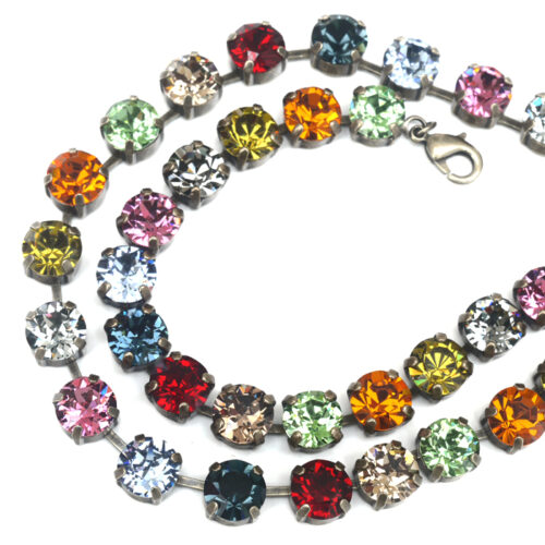 Swarovski Crystal Bracelet - Deep Multicolour / Gold - Image 2