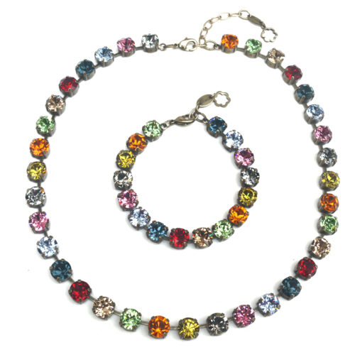 Swarovski Crystal Bracelet - Deep Multicolour / Gold - Image 3