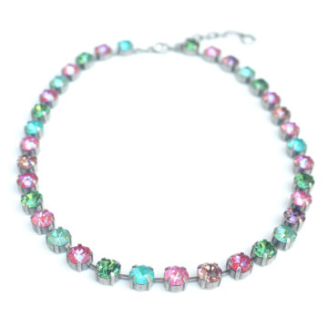 Swarovski Crystal Necklace - Rose and Sage Mix / Silver