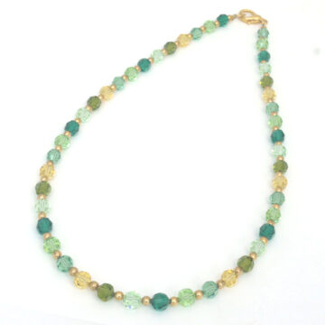 IDCO Swarovski Crystal Necklace - Col 2 Blue/Fresh Greens Mix