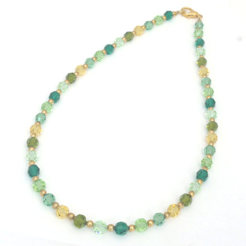 IDCO Swarovski Crystal Necklace - Col 2 Blue/Fresh Greens Mix
