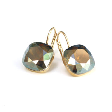 Square Crystal Drop - Bronze Shade / Gold