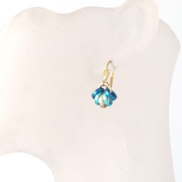 Aluminium Jewellery Drop Earrings - Blue/Gold