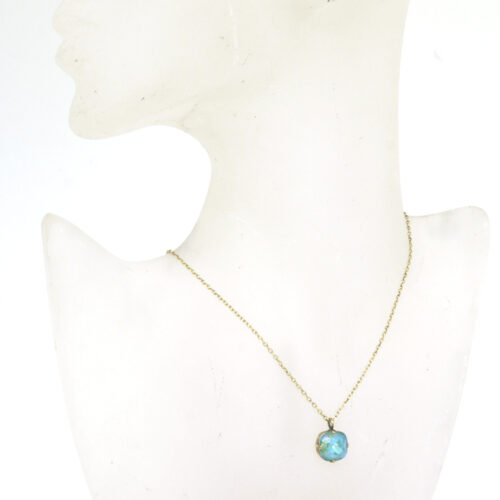 Swarovski Square Pendant - Silky Sage Delite/Gold