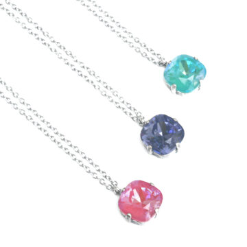 Swarovski Square Pendant with Silver Setting in 3 Colours
