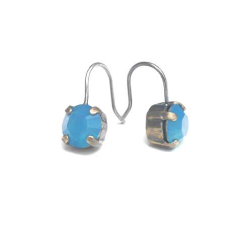 Small Swarovski Drop Earrings - Shiny Azure