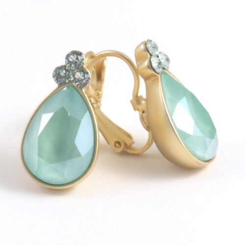 Biba Teardrop Earrings - Light Green / Gold